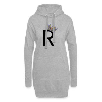 R avec couronne – Motif royal de faute de frappe - Sweat-shirt à capuche long Femme - gris chiné - Devant