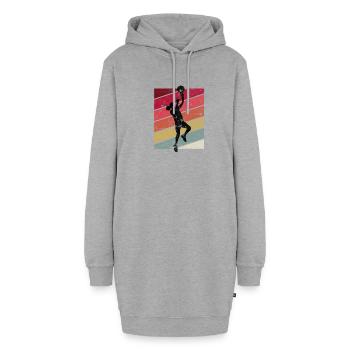 Joueur de basketball - Sweat-shirt à capuche long Femme - gris chiné - Devant