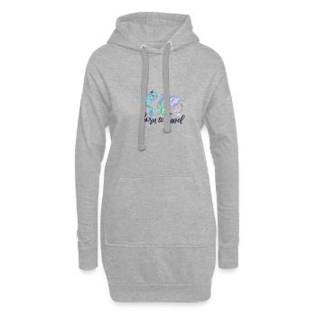 Born to Travel - Hoodie-Kleid - Grau meliert - Vorne