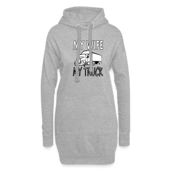 LKW Fahrer LKW fahren Lastwagen LKW-Fahrer Spruch - Hoodie-Kleid - Grau meliert - Vorne