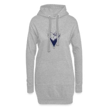 Moonlit Peaks Dreieck - Hoodie-Kleid - Grau meliert - Vorne