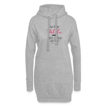 Oui Je Suis Petite Alors Baisse Les Yeux Quand Je - Sweat-shirt à capuche long Femme - gris chiné - Devant
