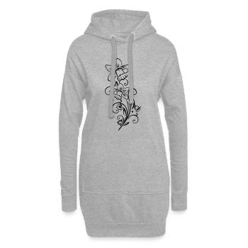 Osterglocken Narzissen Frühling - Hoodie-Kleid - Grau meliert - Vorne