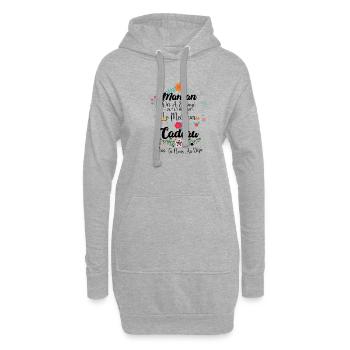 Maman on a essayé de te trouver le meilleur cadeau - Sweat-shirt à capuche long Femme - gris chiné - Devant