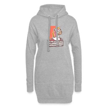 Anime Slap - Hau Ab Unnötiger Sozialkontakt - Hoodie-Kleid - Grau meliert - Vorne