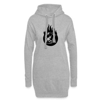 casque sp flamme - Sweat-shirt à capuche long Femme - gris chiné - Devant