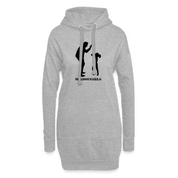 Vater von Mädchen - Hoodie-Kleid - Grau meliert - Vorne