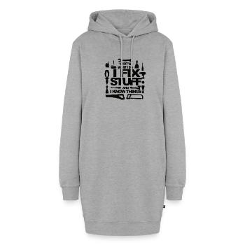 Handwerker Heimwerker Spruch Geschenk - Hoodie-Kleid - Grau meliert - Vorne