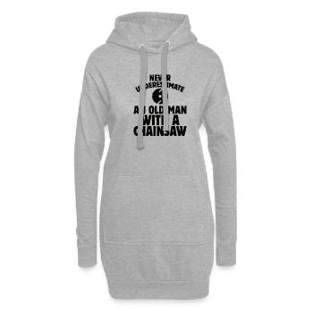 Tronçonneuse à bois Bûcheron Menuisier Escalade - Sweat-shirt à capuche long Femme - gris chiné - Devant
