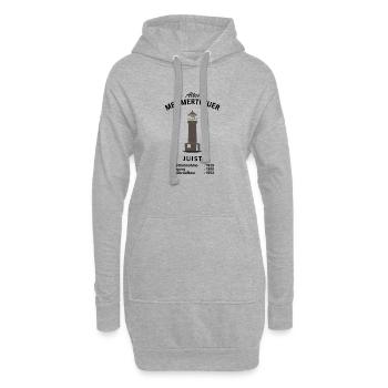 Insel Juist, Altes Memmertfeuer, Leuchtturm - Hoodie-Kleid - Grau meliert - Vorne