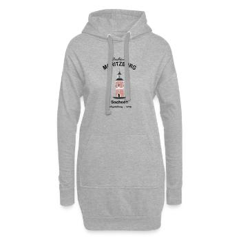 Leuchtturm Moritzburg Sachsen, Zeichnung - Hoodie-Kleid - Grau meliert - Vorne
