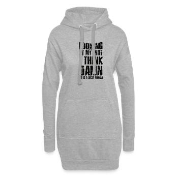 Femme dictons drôles disant sarcasme mari - Sweat-shirt à capuche long Femme - gris chiné - Devant