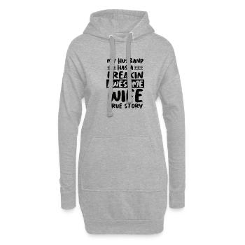 Femme dictons drôles disant sarcasme mari - Sweat-shirt à capuche long Femme - gris chiné - Devant