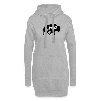 Buffle bœuf maman famille enfants bison bœuf - Sweat-shirt à capuche long Femme - gris chiné - Devant