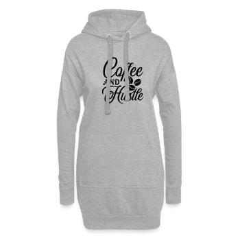 Café Travail Matin Travail Cadeau - Sweat-shirt à capuche long Femme - gris chiné - Devant