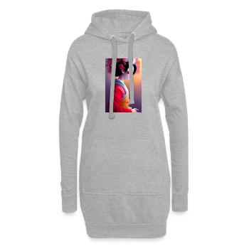 Geisha 8 - Hoodie-Kleid - Grau meliert - Vorne