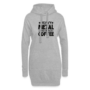 Kaffee und Heavy Metal Rock Heavymetal Metalhead - Hoodie-Kleid - Grau meliert - Vorne