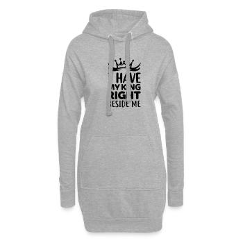 Look de partenaire de couple de mariage nouvellement marié - Sweat-shirt à capuche long Femme - gris chiné - Devant