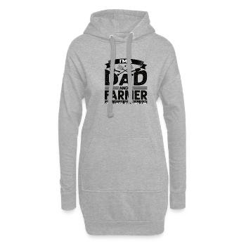 Bauer und Papa Geschenk Vater und landwirt - Hoodie-Kleid - Grau meliert - Vorne