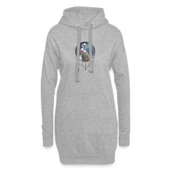 Merveilleux paon élégant - Sweat-shirt à capuche long Femme - gris chiné - Devant