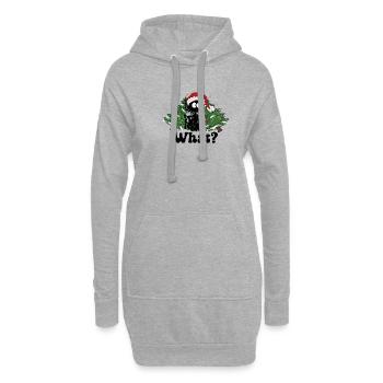Katze Weihnachten Weihnachtskatze Geschenk - Hoodie-Kleid - Grau meliert - Vorne