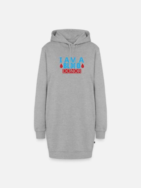 Blutspende Blutspenden Blutspender - Hoodie-Kleid - Grau meliert