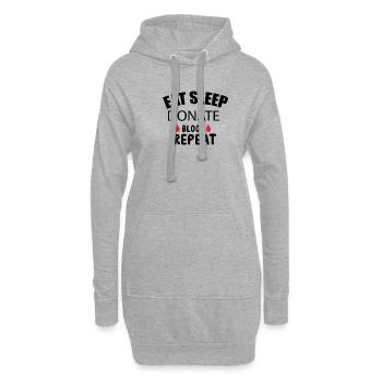 Don de sang Dons de sang Donneurs de sang - Sweat-shirt à capuche long Femme - gris chiné - Devant