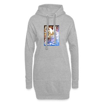 Ondes positives - Sweat-shirt à capuche long Femme - gris chiné - Devant