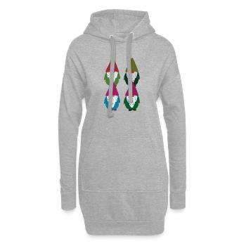 gartenzwerge Viererkette - Hoodie-Kleid - Grau meliert - Vorne