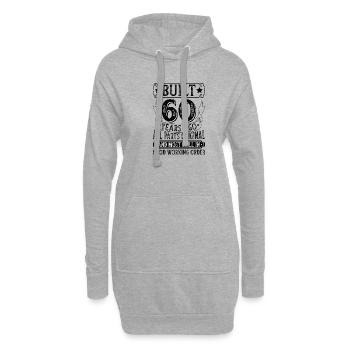 Geschenk zum 60 Geburtstag 60 Jahre Spruch - Hoodie-Kleid - Grau meliert - Vorne