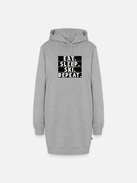Skifahrer Abfahrt Berge Ski Sport Skier Skifahren - Hoodie-Kleid - Grau meliert