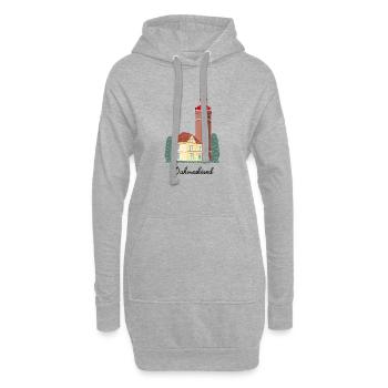 Phare de Dahmeshöved, mer Baltique, baie de Lübeck - Sweat-shirt à capuche long Femme - gris chiné - Devant