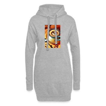 Kaffee, Kaffeebohnen - Hoodie-Kleid - Grau meliert - Vorne