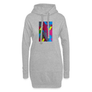 Composition du triangle géométrique néon - Sweat-shirt à capuche long Femme - gris chiné - Devant