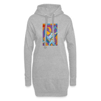 âne géométrique dans un tourbillon de couleurs - Sweat-shirt à capuche long Femme - gris chiné - Devant
