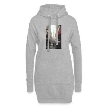Paris im Regen - Hoodie-Kleid - Grau meliert - Vorne