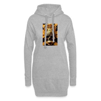 Maya-Schädel - Hoodie-Kleid - Grau meliert - Vorne