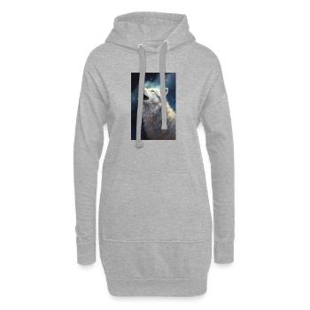 Loup blanc hurlant - Sweat-shirt à capuche long Femme - gris chiné - Devant
