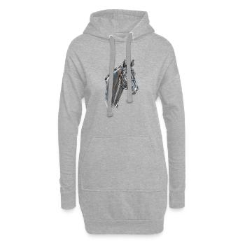 Pferd Portrait Totilas - Hoodie-Kleid - Grau meliert - Vorne