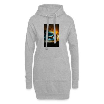 Prähistorisches Pferd 01 - Hoodie-Kleid - Grau meliert - Vorne