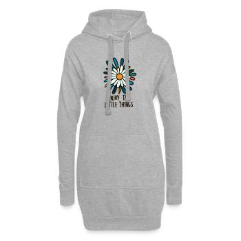 Enjoy the little Things - Hoodie-Kleid - Grau meliert - Vorne
