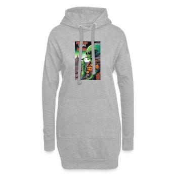 Grünes Alien Vape auf Mars - Hoodie-Kleid - Grau meliert - Vorne