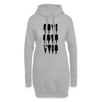 Variétés de crème glacée - Sweat-shirt à capuche long Femme - gris chiné - Devant