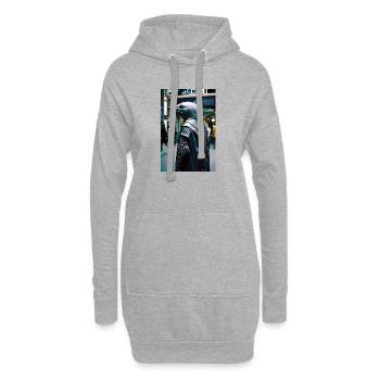 Anthropomorphic 09 - Sweat-shirt à capuche long Femme - gris chiné - Devant