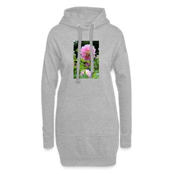 Dahlia rose rose fleur, fleur - Sweat-shirt à capuche long Femme - gris chiné - Devant
