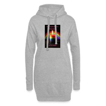 Eine Kerze für alle Haustiere im Himmel - Hoodie-Kleid - Grau meliert - Vorne