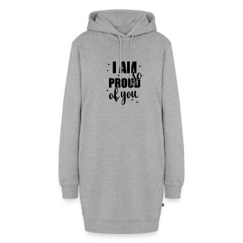 I am so proud of you Spruch Anerkennung - Hoodie-Kleid - Grau meliert - Vorne