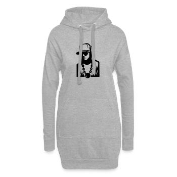 Hip Hop Dude (einfach) - Hoodie-Kleid - Grau meliert - Vorne