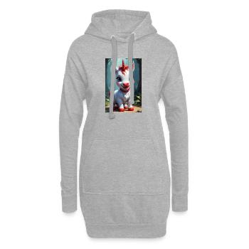 Licorne mignonne - Sweat-shirt à capuche long Femme - gris chiné - Devant