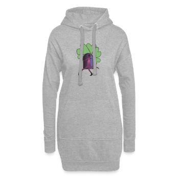 Sortez Rose - Sweat-shirt à capuche long Femme - gris chiné - Devant
